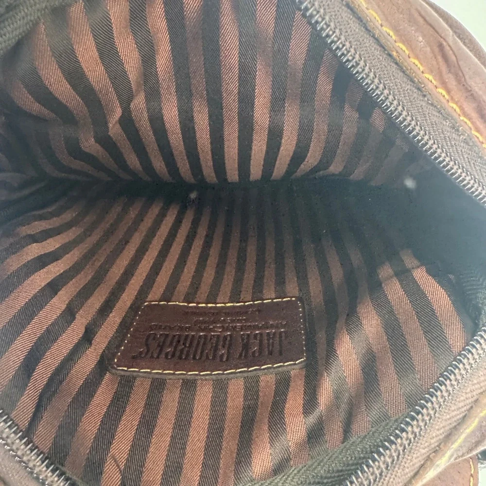 Jack Georges Brown Leather Crossbody Messenger Bag Small Vertical Tablet Bag